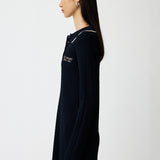 LOGO CABLE KNIT MINI DRESS Navy / 1 (S)