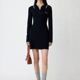 LOGO CABLE KNIT MINI DRESS Navy / 1 (S)
