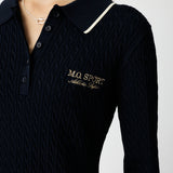 LOGO CABLE KNIT MINI DRESS Navy / 1 (S)