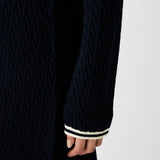 LOGO CABLE KNIT MINI DRESS Navy / 1 (S)