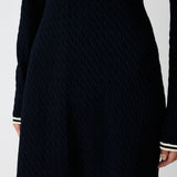LOGO CABLE KNIT MINI DRESS Navy / 1 (S)