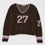 SHAGGY NUMBERING SWEATER Brown / Free