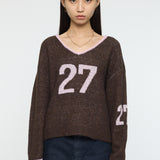 SHAGGY NUMBERING SWEATER Brown / Free