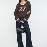 SHAGGY NUMBERING SWEATER Brown / Free