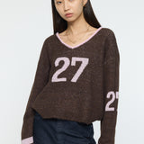 SHAGGY NUMBERING SWEATER Brown / Free