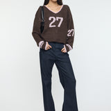SHAGGY NUMBERING SWEATER Brown / Free