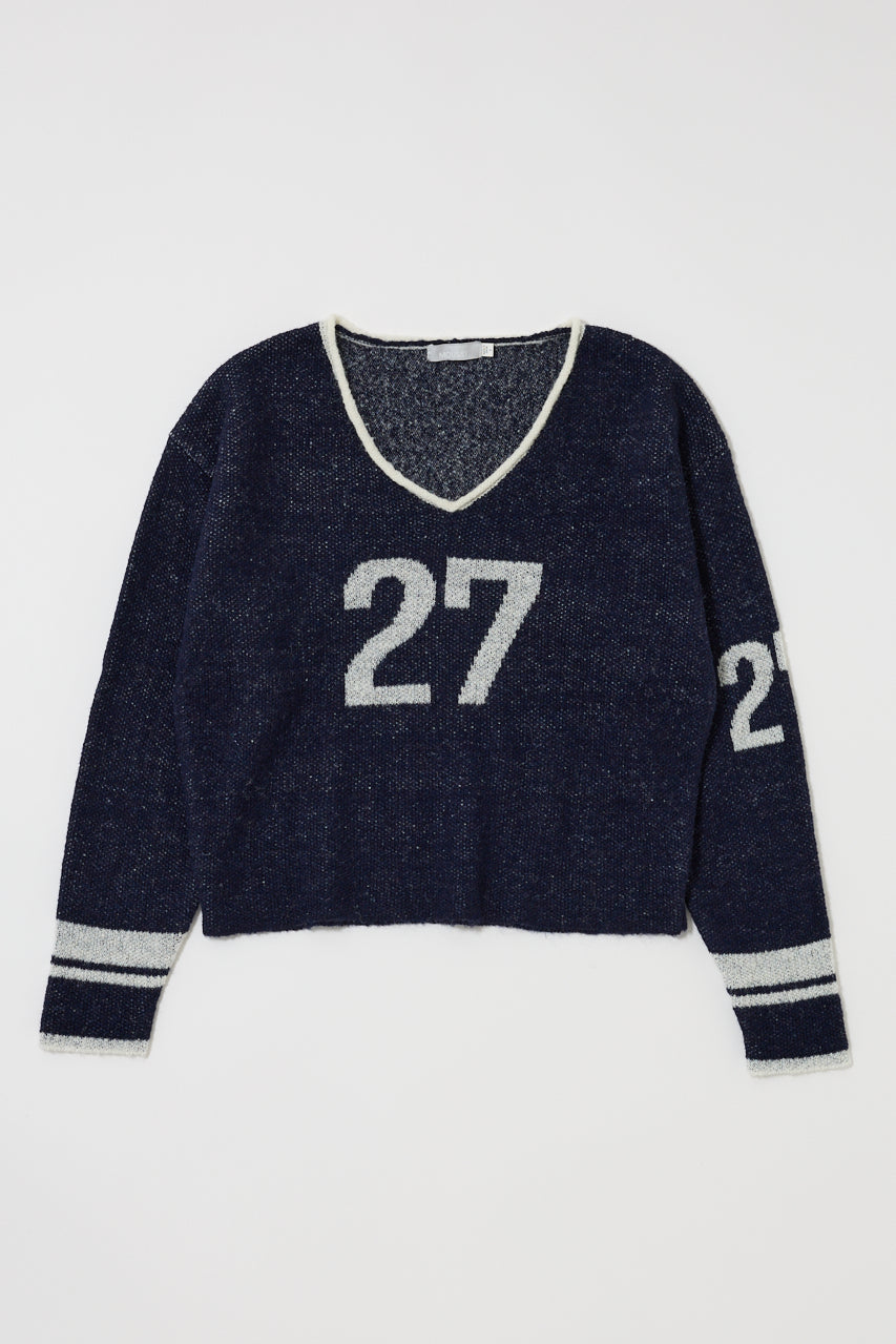 SHAGGY NUMBERING SWEATER Navy / Free