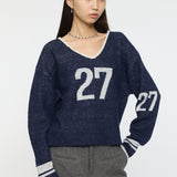 SHAGGY NUMBERING SWEATER Navy / Free