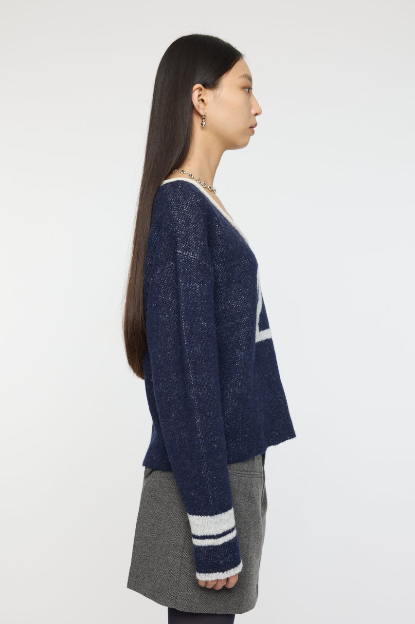 SHAGGY NUMBERING SWEATER Navy / Free