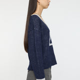 SHAGGY NUMBERING SWEATER Navy / Free