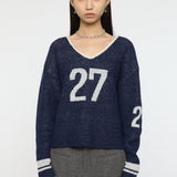 SHAGGY NUMBERING SWEATER Navy / Free