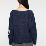 SHAGGY NUMBERING SWEATER Navy / Free