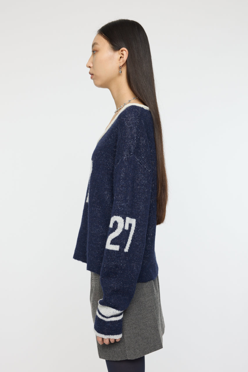 SHAGGY NUMBERING SWEATER Navy / Free