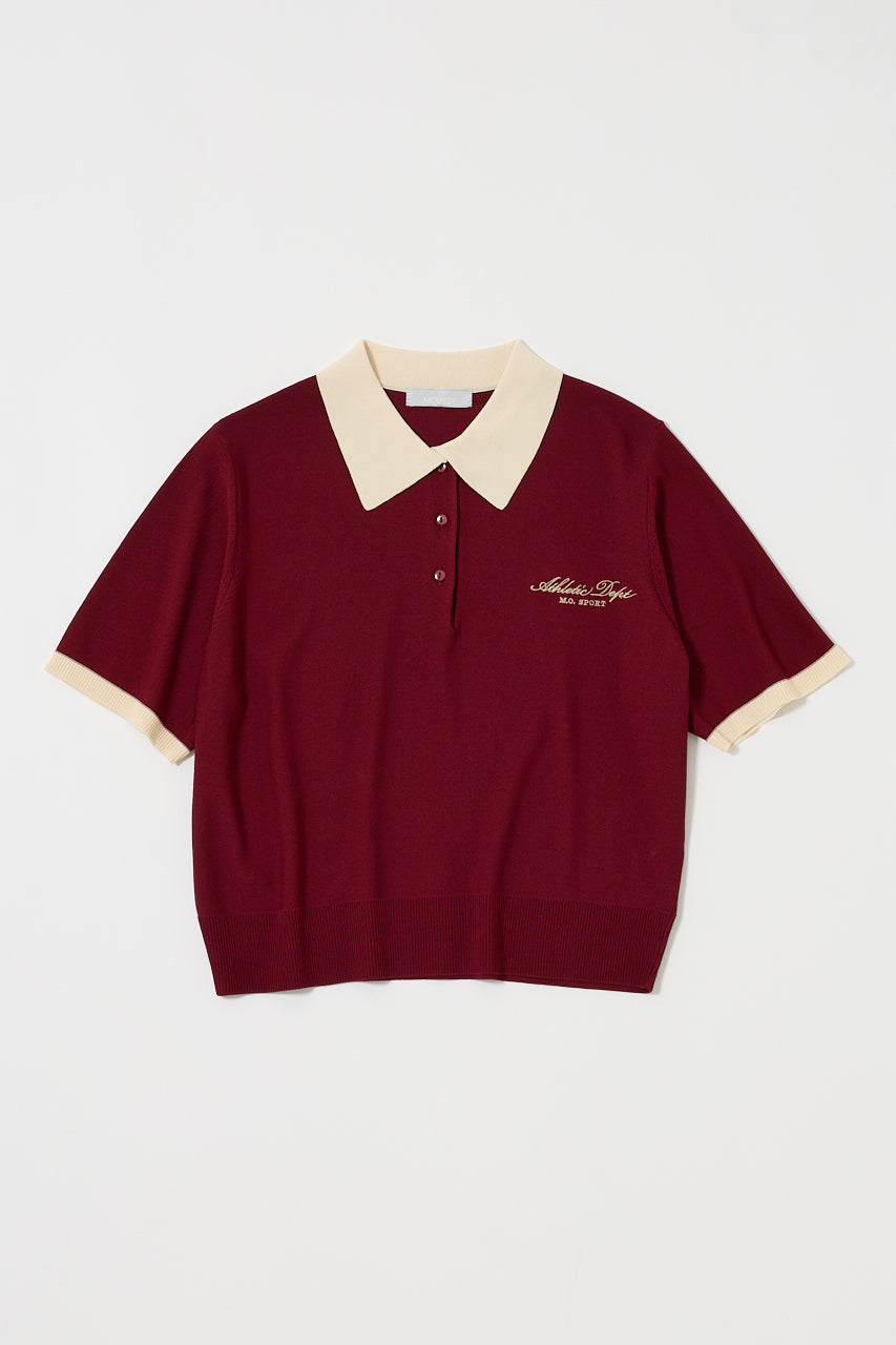 HALF SLEEVE KNIT POLO Bordeaux / Free