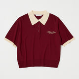 HALF SLEEVE KNIT POLO Bordeaux / Free