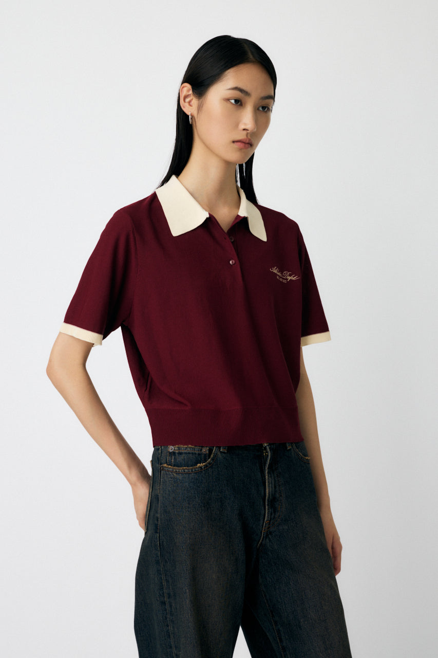 HALF SLEEVE KNIT POLO Bordeaux / Free