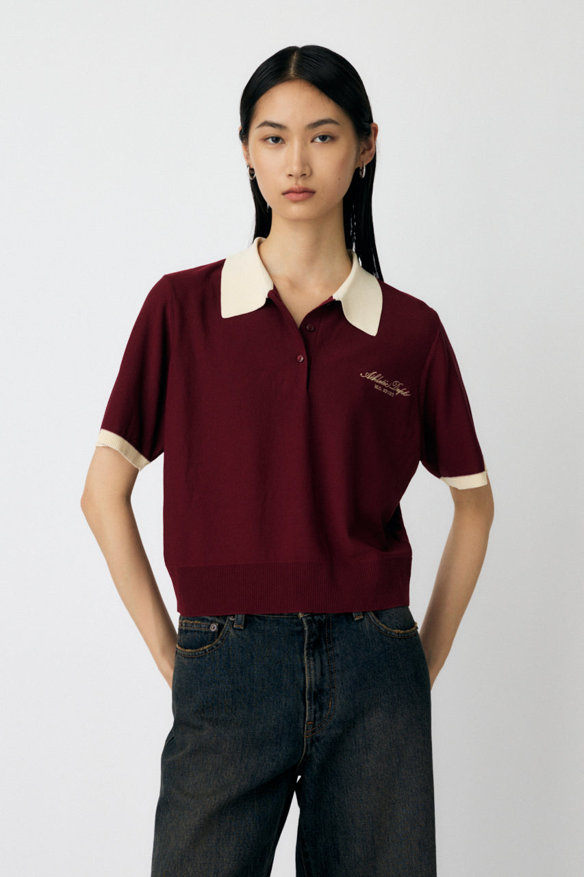 HALF SLEEVE KNIT POLO Bordeaux / Free