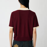 HALF SLEEVE KNIT POLO Bordeaux / Free