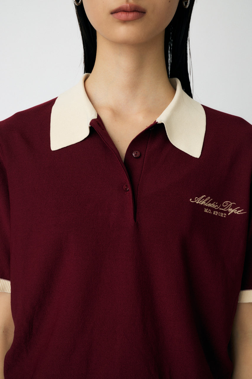 HALF SLEEVE KNIT POLO Bordeaux / Free