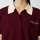 HALF SLEEVE KNIT POLO Bordeaux / Free