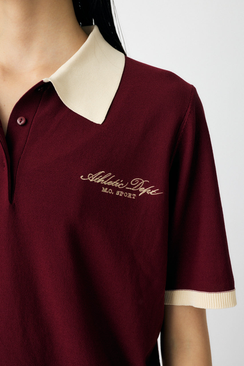HALF SLEEVE KNIT POLO Bordeaux / Free