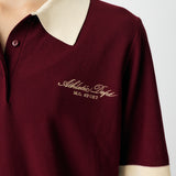 HALF SLEEVE KNIT POLO Bordeaux / Free