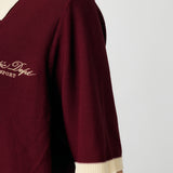HALF SLEEVE KNIT POLO Bordeaux / Free