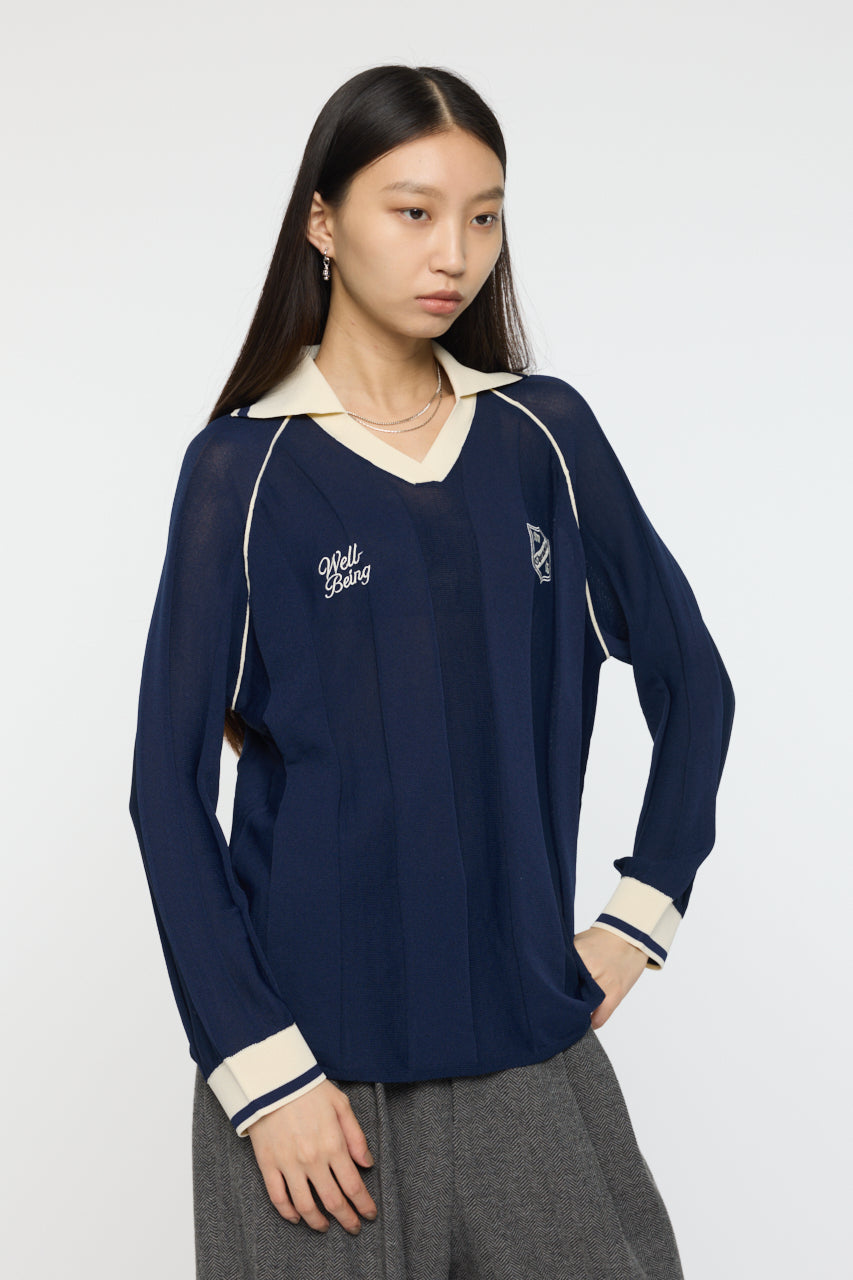 KNIT GAME SHIRT Dark Navy / Free