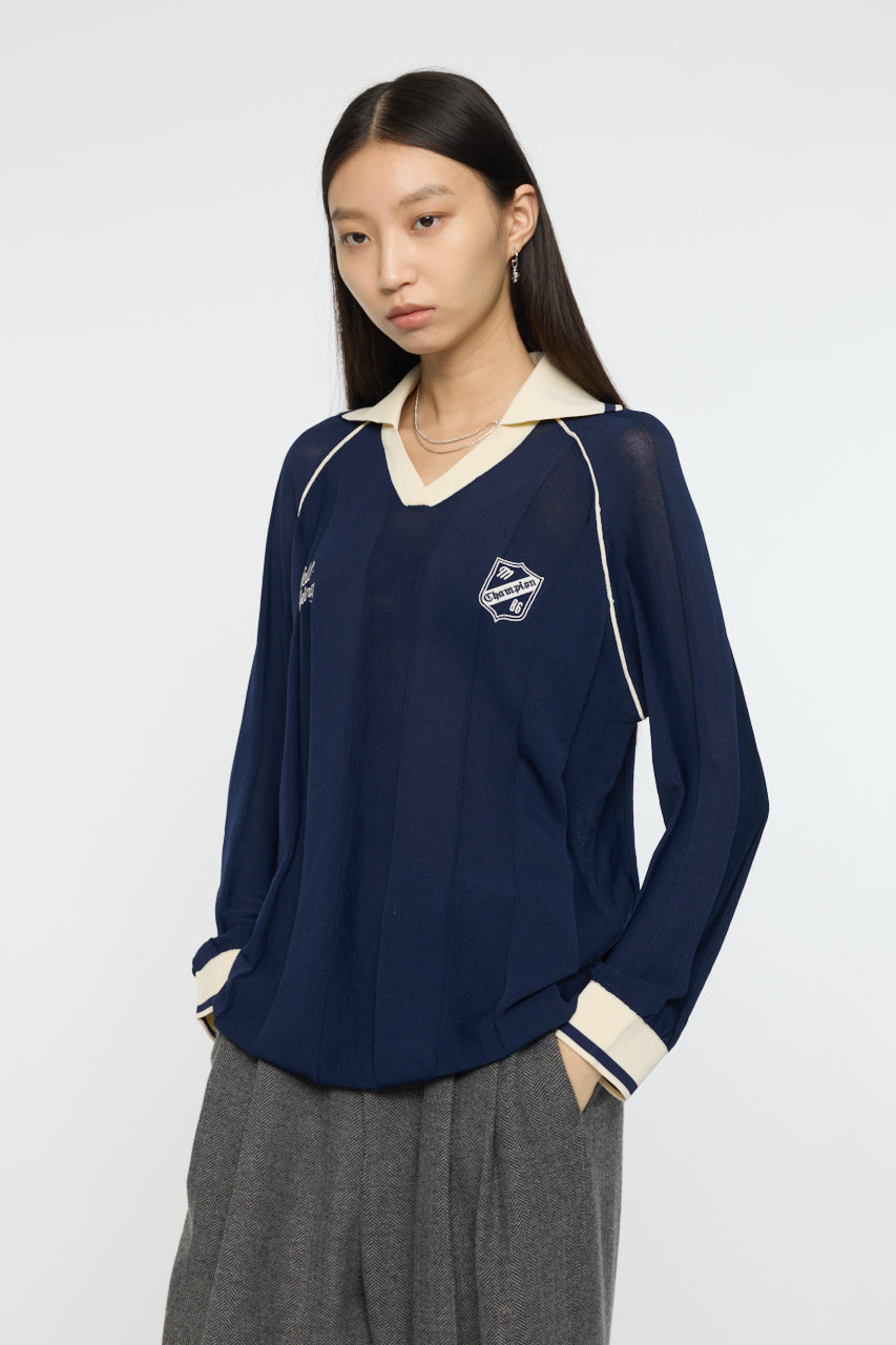 KNIT GAME SHIRT Dark Navy / Free