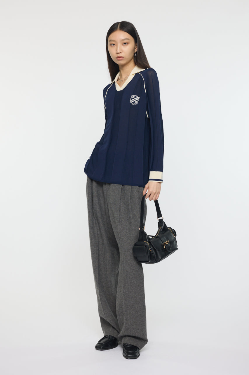 KNIT GAME SHIRT Dark Navy / Free