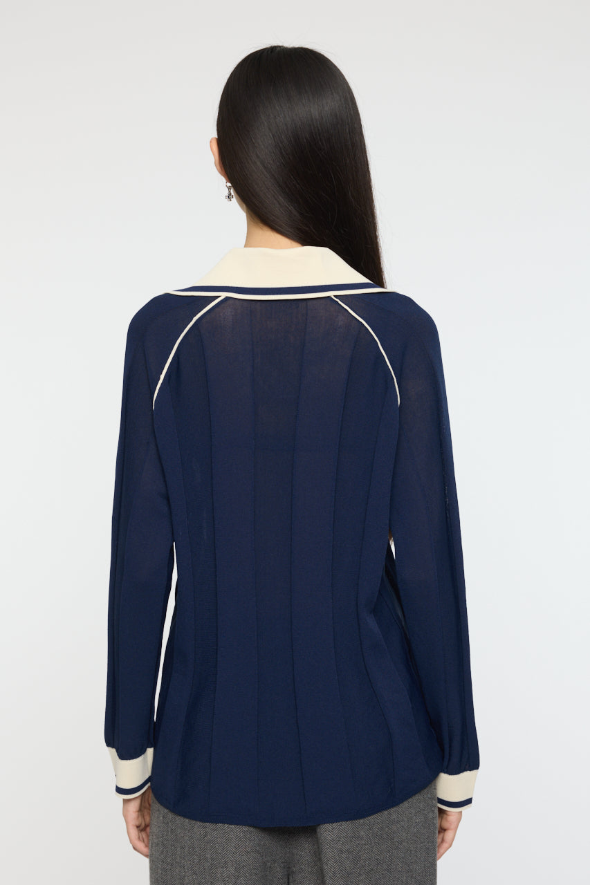KNIT GAME SHIRT Dark Navy / Free