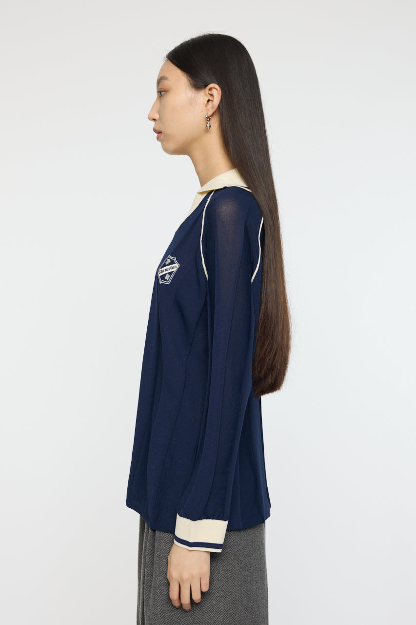 KNIT GAME SHIRT Dark Navy / Free