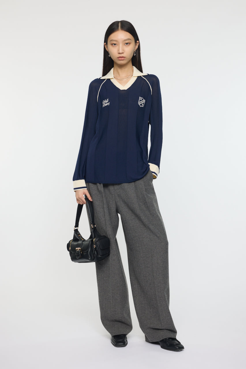 KNIT GAME SHIRT Dark Navy / Free