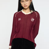 KNIT GAME SHIRT Dark Red / Free