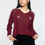 KNIT GAME SHIRT Dark Red / Free