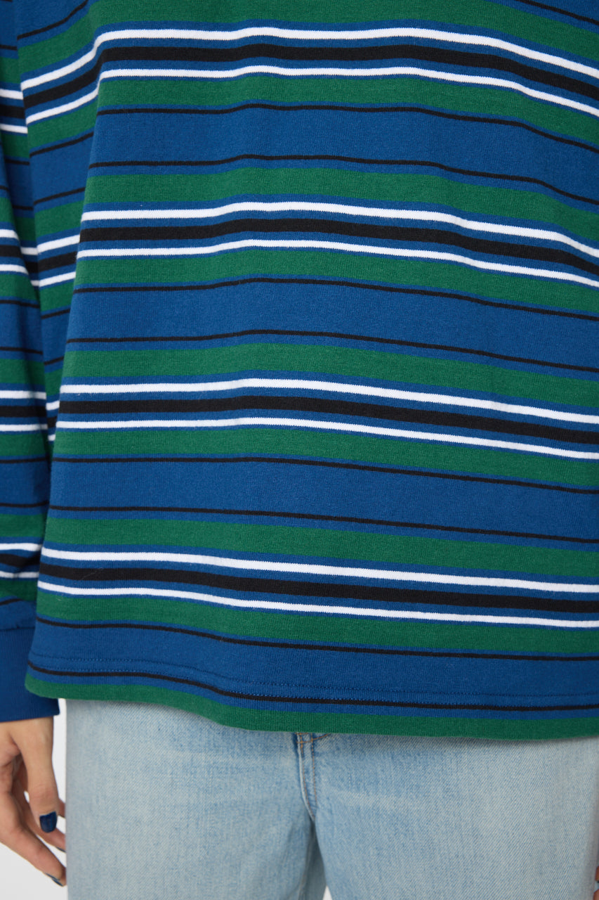 OVER POLO L/S SHIRT Multi Navy / Free