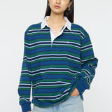 OVER POLO L/S SHIRT Multi Navy / Free