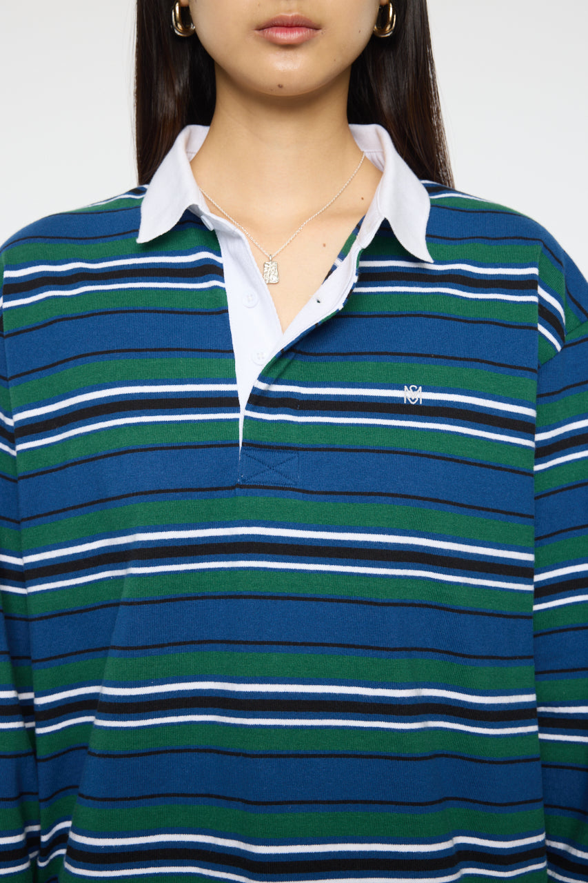 OVER POLO L/S SHIRT Multi Navy / Free