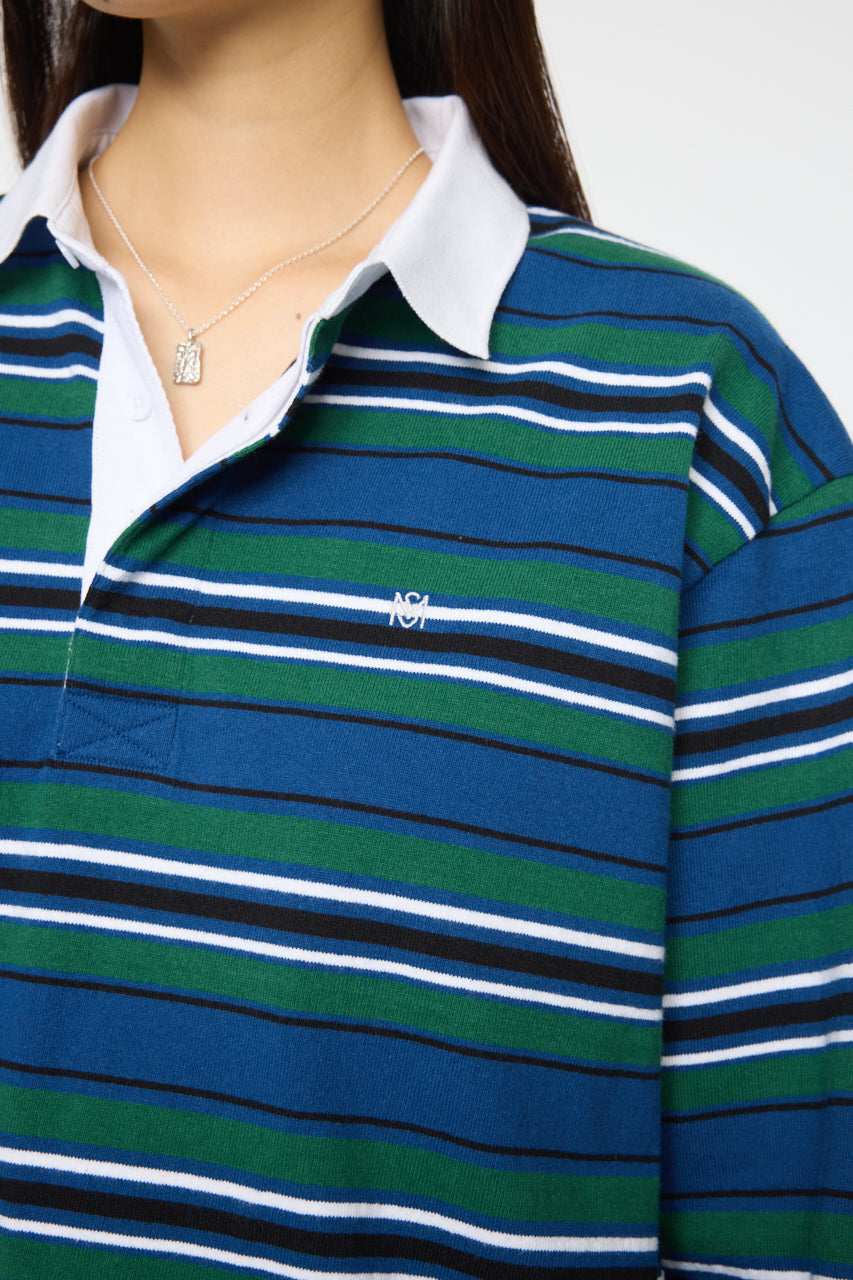 OVER POLO L/S SHIRT Multi Navy / Free