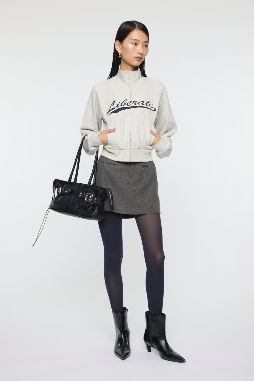 VARSITY LOGO TRACK JACKET Heather Gray / Free