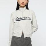 VARSITY LOGO TRACK JACKET Heather Gray / Free