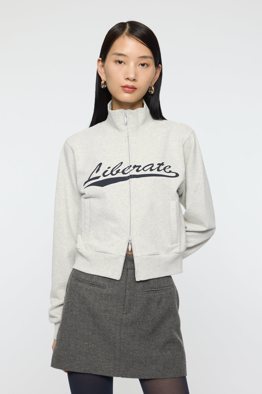 VARSITY LOGO TRACK JACKET Heather Gray / Free