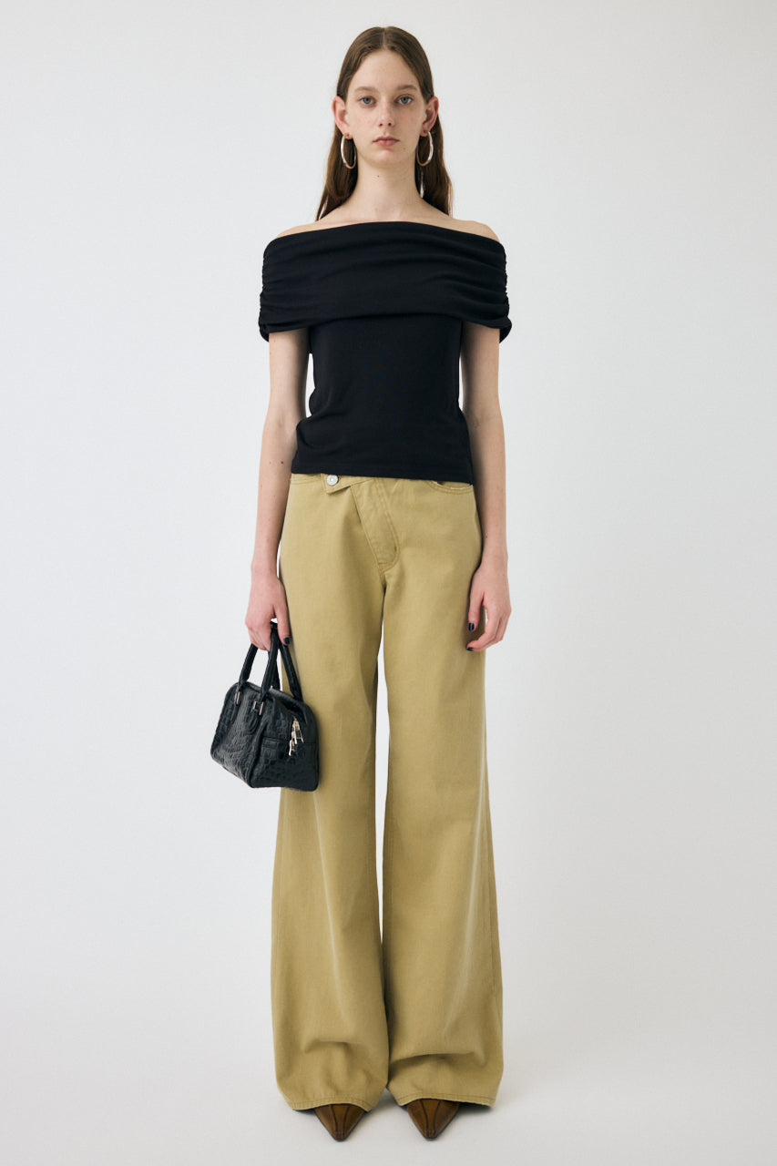 CROSS CHINO WIDE STRAIGHT Beige / 0 (XS)