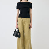 CROSS CHINO WIDE STRAIGHT Beige / 0 (XS)