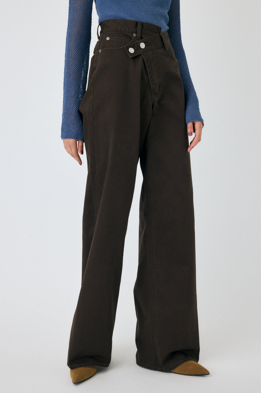 CROSS CHINO WIDE STRAIGHT Brown / 0 (XS)