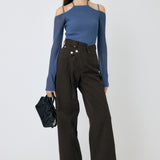 CROSS CHINO WIDE STRAIGHT Brown / 0 (XS)