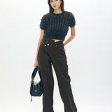 CROSS CHINO WIDE STRAIGHT Brown / 0 (XS)