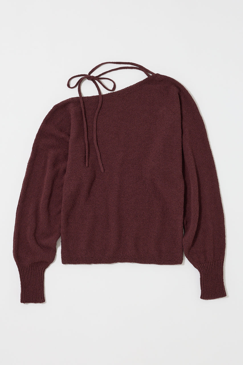 ONE SHOULDER KNIT TOP Brown / Free