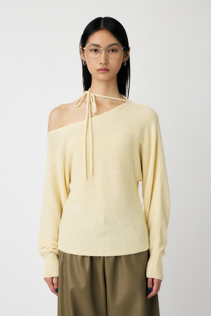 ONE SHOULDER KNIT TOP Off White / Free
