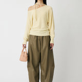 ONE SHOULDER KNIT TOP Off White / Free